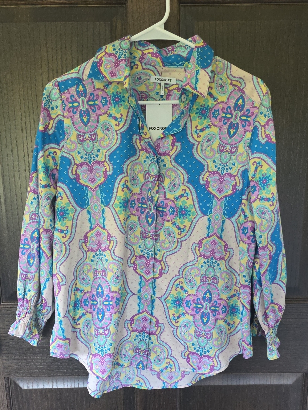 Foxcroft Olivia Paisley Medallion Button-Down Shirt NWT